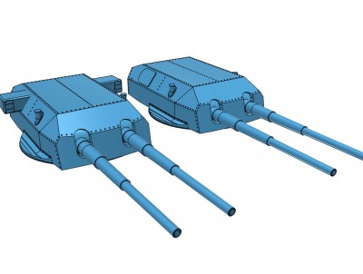 Model Monkey 38cm Drh LC 34 Turret for Bismarck Tirpitz and Gneisenau at 90% complete.a.jpg