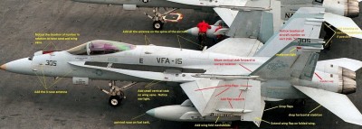 F-18s_VFA-15_2000 #3.jpg (198.96 KiB) Viewed 3587 times I studied this photo first to decide what changes I wanted to make to the F-18's.