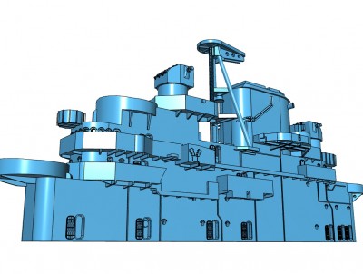 Model Monkey Essex class island (short-bridge) at 90 percent complete.b.jpg