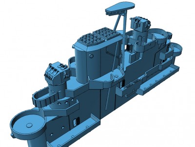 Model Monkey Essex class island (short-bridge) at 90 percent complete.e.jpg