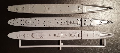 Kagero 1-700 hull - Fujimi original top, Fujimi NEXT middle, Aoshima bottom sm.jpg