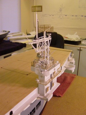 Another view from stb. looking fwd. The radar "tower" was one of the more involved elements of the structure.