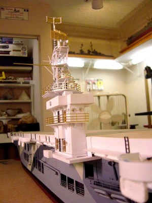 Forward view from stb. Note I have added a shim temporarily to the base of the structure. This will be removed before final assy.