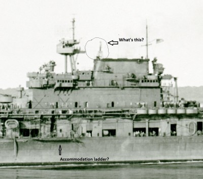 Crop of photo 80G-641191  Enterprise Nov 1942, US National Archives