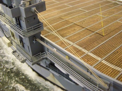The aircraft boom. Made from wood dowel and styrene parts. Shown in it's "stowed" position.
