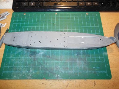 17.JPG (374.62 KiB) Viewed 8600 times The hull with the decks, deck house roof and fordeck installed as a base for the styrene deck to come...