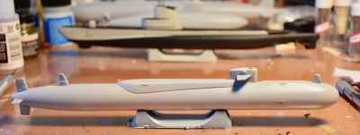 YMW 1/350 scale Tullibee model.  Early version