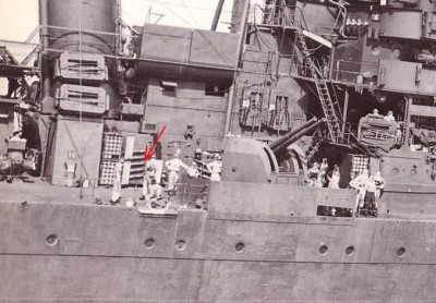 19441021 HMAS Australia hit by Betty bomber off Leyte Flickr Kookaburra_arrow.jpg