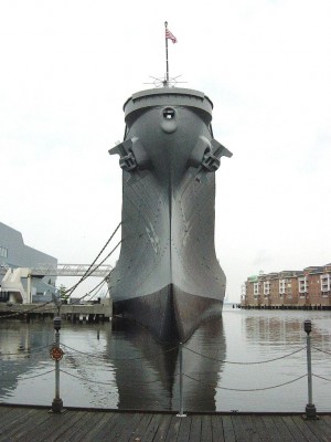 The USS Wisconson. Take a look at that bow. You have no idea how big this is till you stand next to it. Totally awesome! I talked to some former crew members while I was here and they said normal full speed was about 33 knots. Rumor has it that it would do 40 plus, but vibrated pretty bad..........Wow!