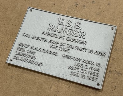 Replica commissioning plaque for the display base