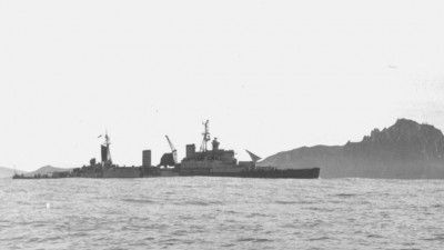 Uganda crossing Bay of Biskay. Can you see her sails?