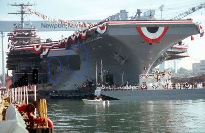 A_starboard_bow_view_of_the_nuclear-powered_aircraft_carrier_USS_THEODORE_ROOSEVELT_(CVN_71)_during_its_launching_ceremony_at_Shipway_12_of_the_Newport_News_Shipbuilding_shipyard._T_-_DPLA_-_2036a.jpg