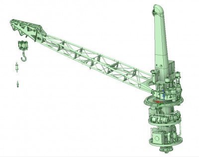 1-48 scale Stbd Boat Crane Composite  Back Oblique View.JPG