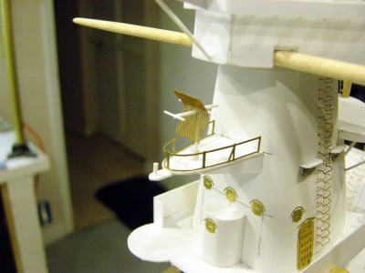 A close-up here of the TDY antenna, a radar- jamming device. I scratchbuilt this one as there are none available.