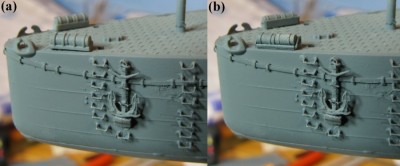 Mogami24<br />(a) Tamiya depth charges      (b) Lion Roar depth charges