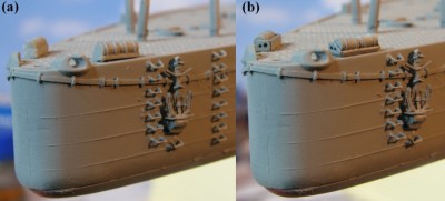 Mogami25<br />(a) Tamiya depth charges      (b) Lion Roar depth charges