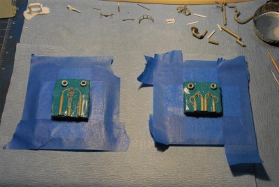 The part with sprue masked to spray the mold release that comes with the starter kit.