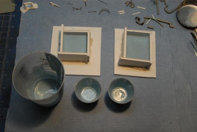 The first half of the mold setting up.