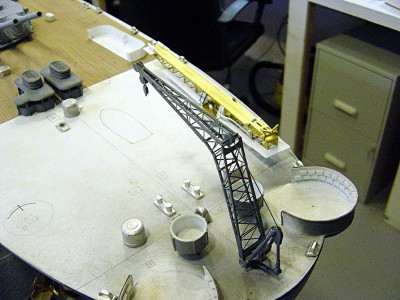 Overhead view of the crane assy.