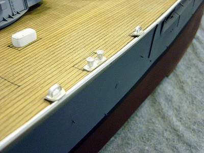 Close up of the deck fittings. Pretty good cast metal, but require some clean up.
