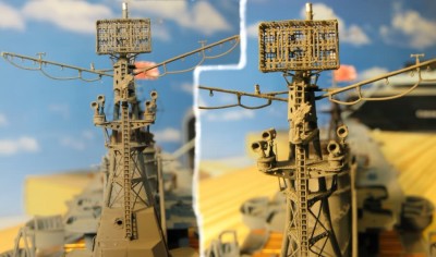 Mogami79<br />Removing the bridge allows a good view of the fore mast.