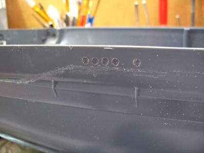 Hull details are easily removed with my dremel