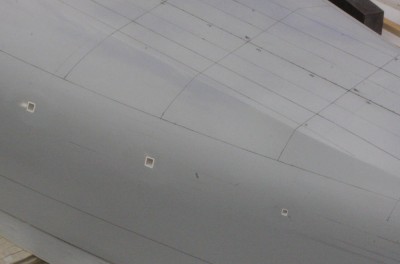 Sea valves in front of the bilge keel.