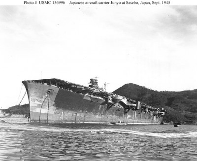 Junyo Port Bow, Sep 1945.jpg