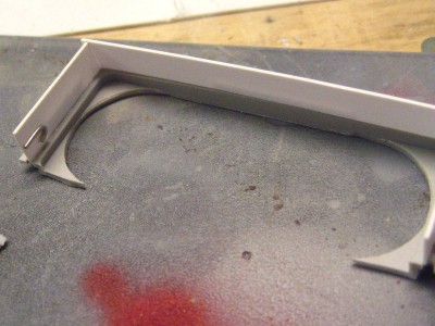 inner elevator door frame from scratch and hollowed and trinned kit leftover closed door.