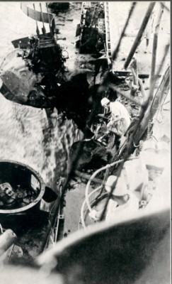 Shokaku mast, AA damage, Coral Sea, May 1942.jpg