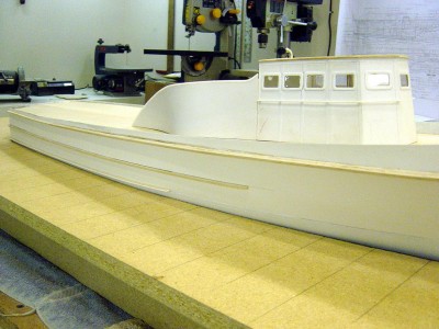 View from stb. Note rub rails or guards nearing completion.