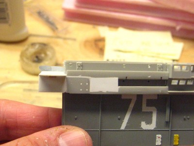 area on the stbd side needed to be filled solid, was open catwalk on the kit.