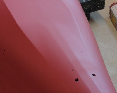 Transition of the dock keels of plate runs C into the hull. Note 2 open sea boxes for sea valves.