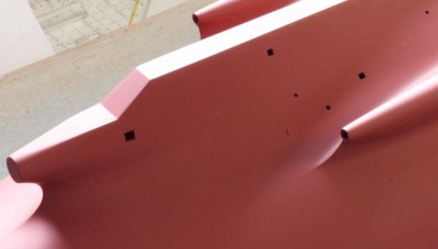 Overview of the stern area with shaft houses and sea boxes of different types.