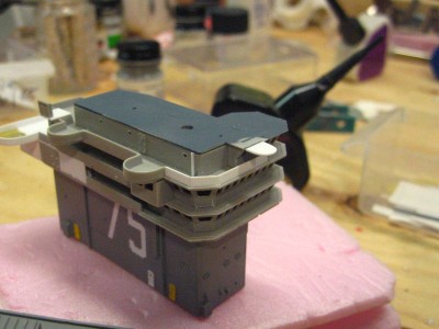 solid bulkheads on top level, and satcomm dome platform.