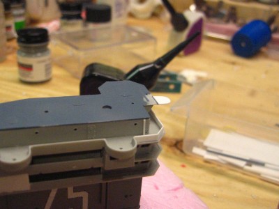 I love being able to hide tough seams with bits of styrene!