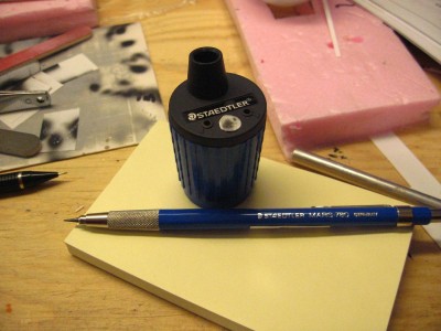 Drafting pencil and rotary sharpener, since I had never seen them before, I thiught it may be helpful to others.