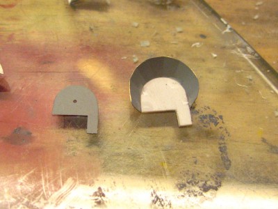 I find it hard to attach these curved parts to the PE base, so I made a new base out of styrene.  Worked fine.