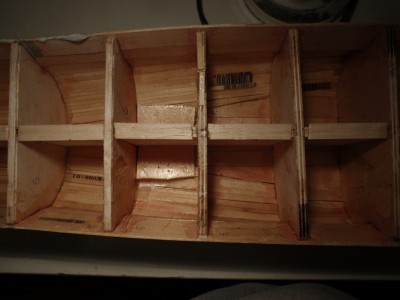 here you can see the resin slopped on the inside,the plywood piece is where the stand mounts will go.