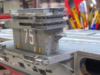 island with wipers, rails and front satcomm sponson installed.