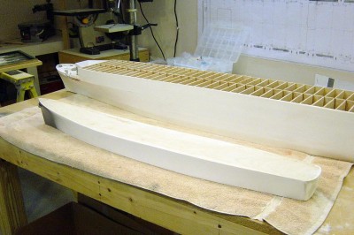 DSC04165.JPG (98.61 KiB) Viewed 4361 times Another view here from a different angle. The DE's deck is still balsa. I will laminate it over with .030 styrene sheet before starting on the superstructure. Both hulls will soon be ready for primer coats, which will smooth things out even more.