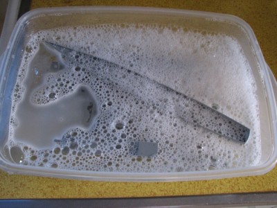 Long Beach soaking in Dawn dish soap.