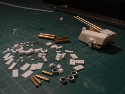about 150 parts altogether for 3 guns .