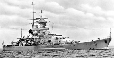 Gneisenau during sea trials (source: http://www.scharnhorst-class.dk)