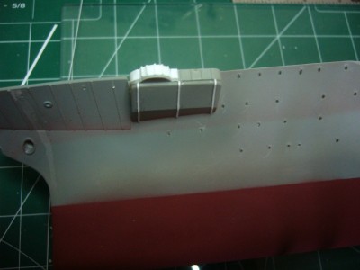 The forward sponson with the sponson lines also added