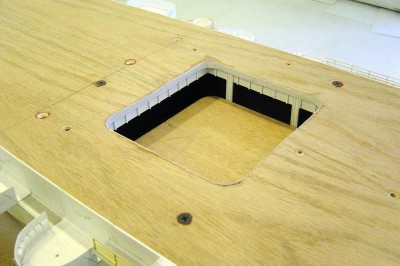 Aft elevator in halfway position.