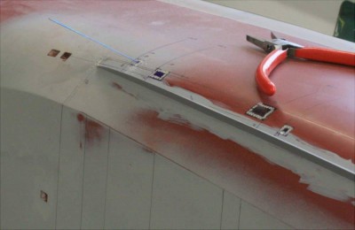 Placing the holes along the outline.
