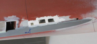Rear end of bilge keel