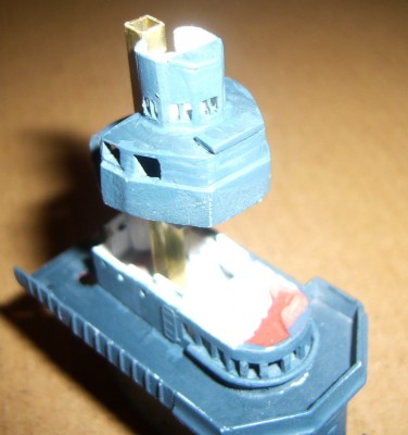 The director level painted. Note the little bump for the FC radar