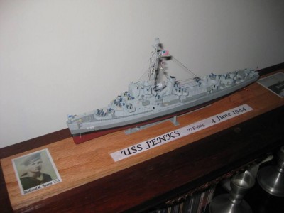 Model of USS JENKS during engagement with U-505, 4 June 1944